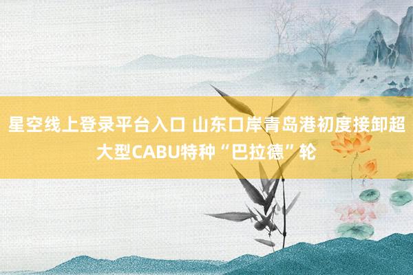 星空线上登录平台入口 山东口岸青岛港初度接卸超大型CABU特种“巴拉德”轮