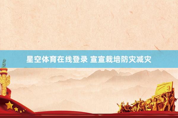 星空体育在线登录 宣宣栽培防灾减灾