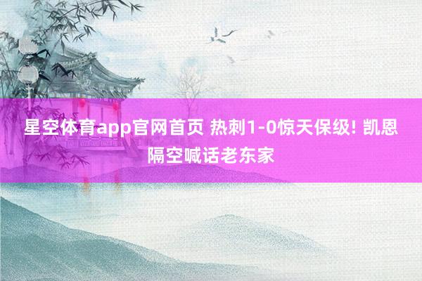 星空体育app官网首页 热刺1-0惊天保级! 凯恩隔空喊话老东家