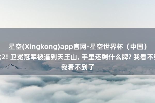 星空(Xingkong)app官网-星空世界杯(中国) 2比2! 卫冕冠军被逼到天王山, 手里还剩什么牌? 我看不到了