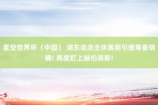 星空世界杯(中国) 湖东说念主休赛期引援筹备明确! 再度盯上赫伯琼斯!