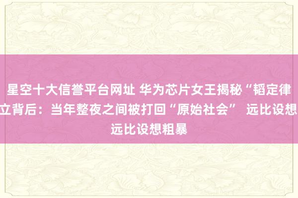 星空十大信誉平台网址 华为芯片女王揭秘“韬定律”确立背后:当年整夜之间被打回“原始社会” 远比设想粗暴