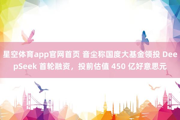 星空体育app官网首页 音尘称国度大基金领投 DeepSeek 首轮融资,投前估值 450 亿好意思元