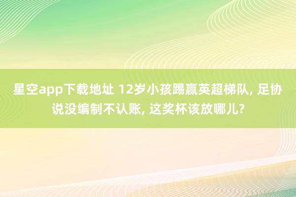 星空app下载地址 12岁小孩踢赢英超梯队, 足协说没编制不认账, 这奖杯该放哪儿?