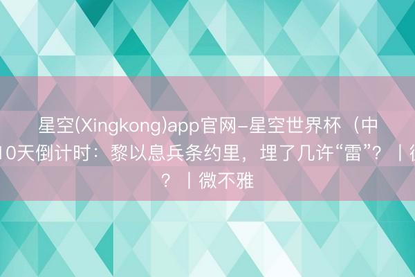 星空(Xingkong)app官网-星空世界杯(中国) 10天倒计时:黎以息兵条约里,埋了几许“雷”?丨微不雅