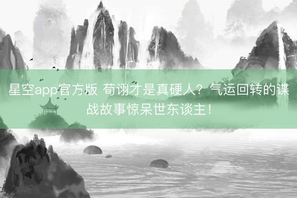 星空app官方版 荀诩才是真硬人?气运回转的谍战故事惊呆世东谈主!